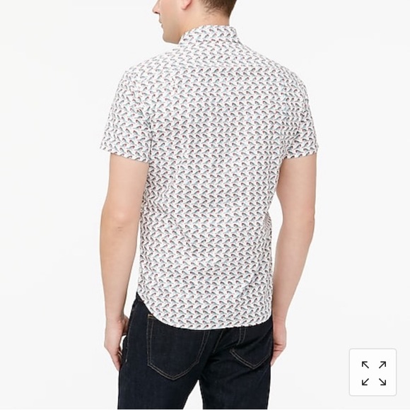 J Crew Factory NWT short sleeve bird print shirt - Picture 4 of 6